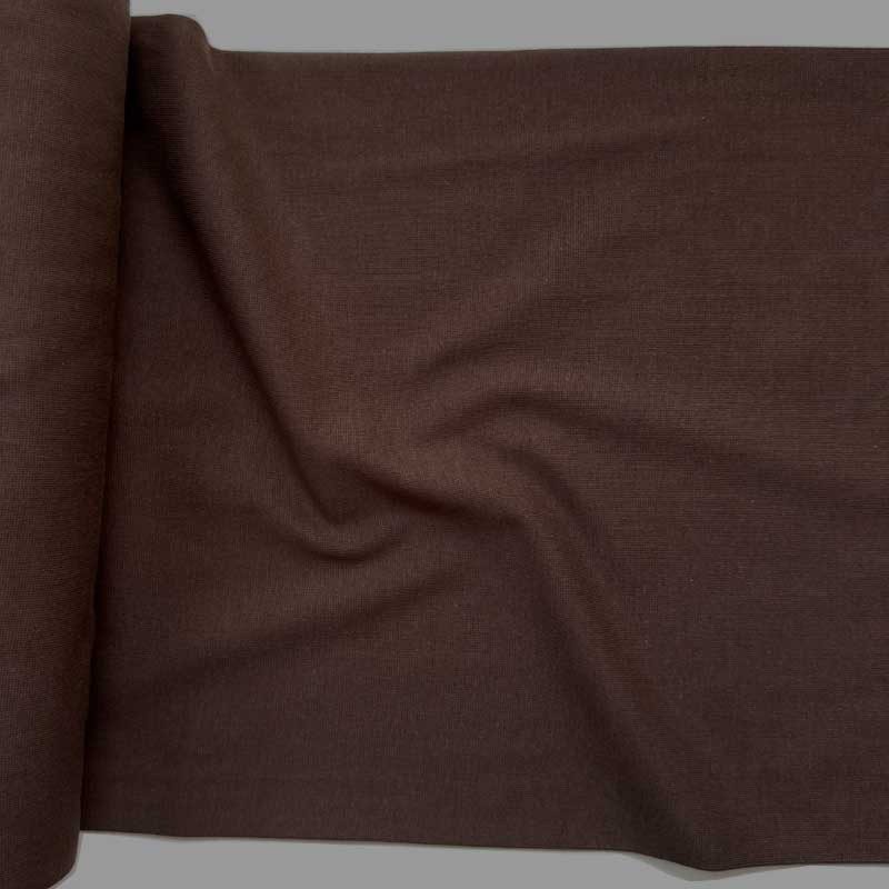 Ensfarvet rib, brun - KreStoffer