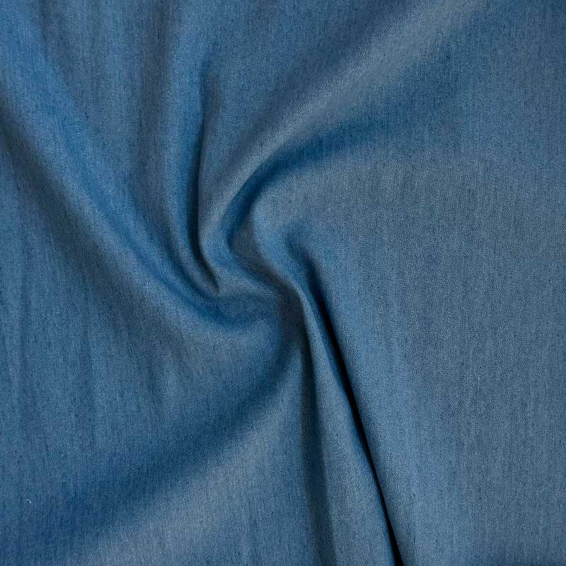 Ensfarvet superstretch Denim i blå - KreStoffer
