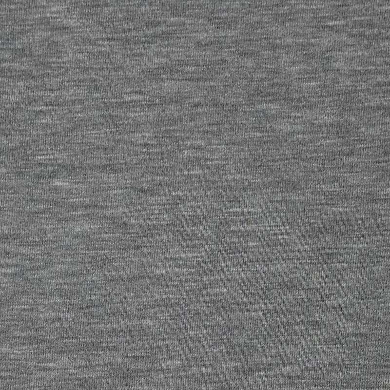 Ensfarvet viscose jersey, gråmeleret - KreStoffer