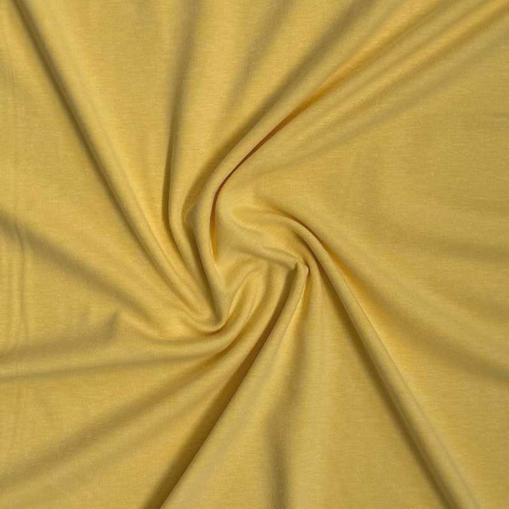 Ensfarvet viscose jersey gul