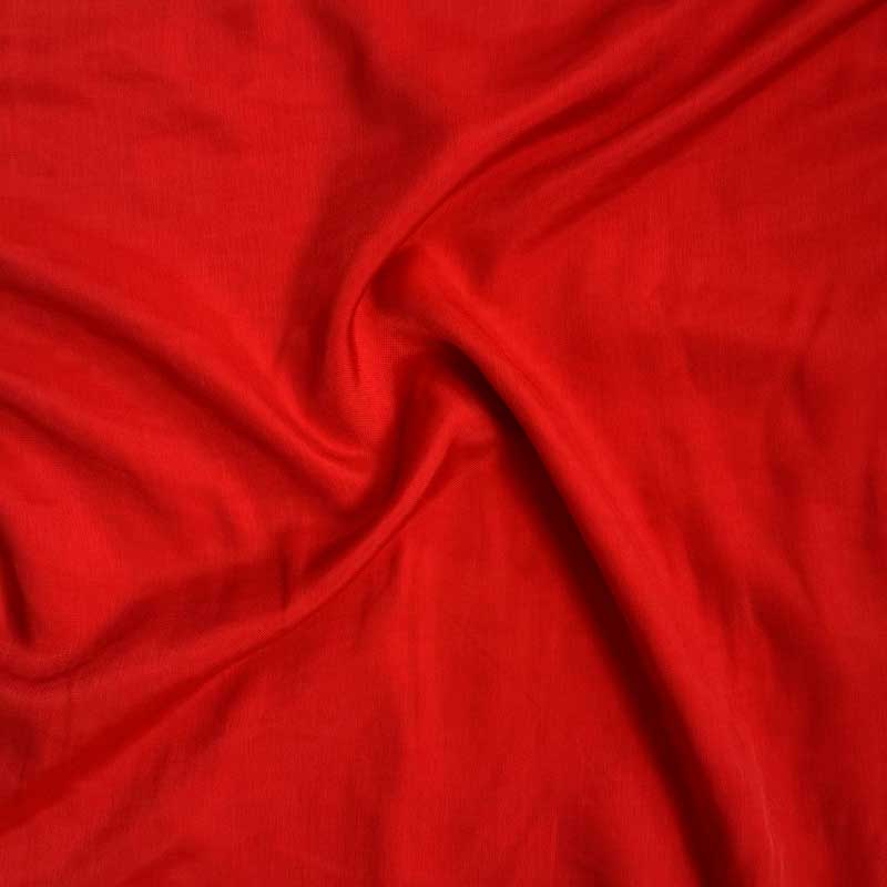 Ensfarvet viscose jersey, julerød - KreStoffer