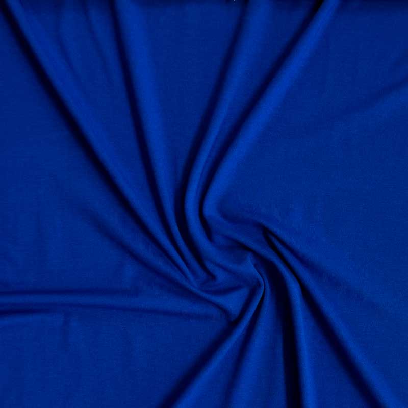 Ensfarvet viscose jersey koboltblå - KreStoffer