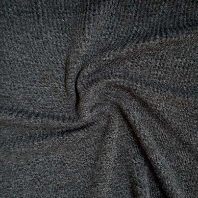 Ensfarvet viscose strik, grå - KreStoffer