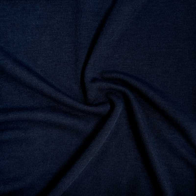 Ensfarvet viscose strik, marine - KreStoffer