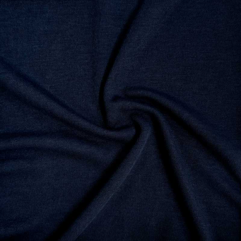 Ensfarvet viscose strik, marine - KreStoffer