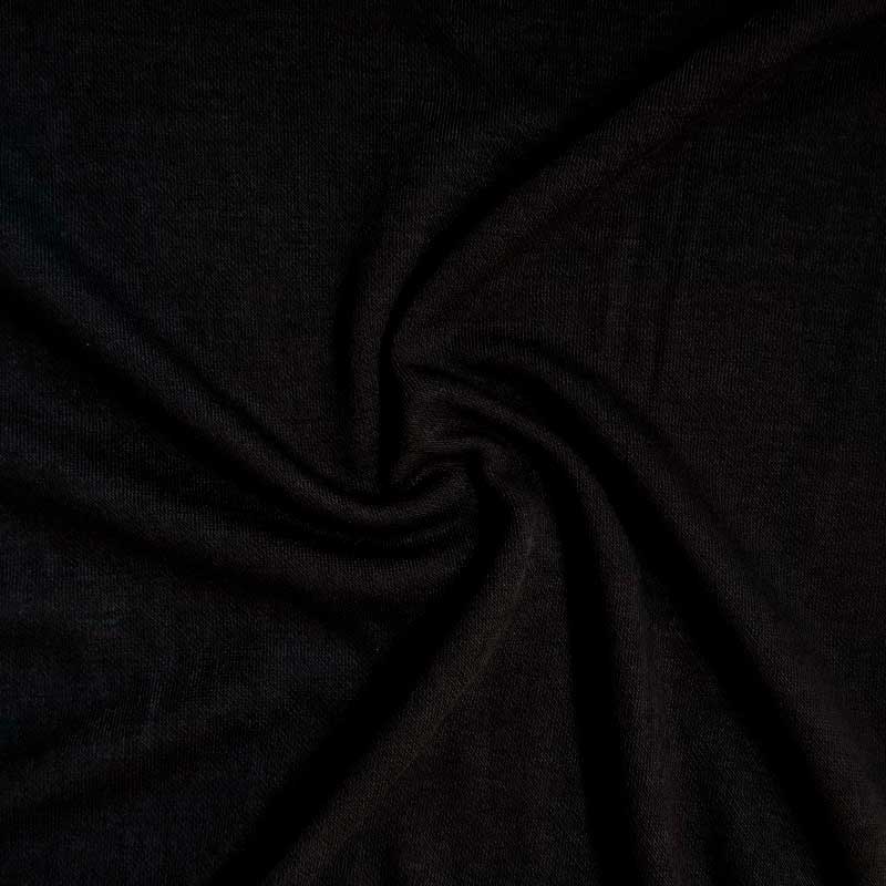 Ensfarvet viscose strik, sort - KreStoffer