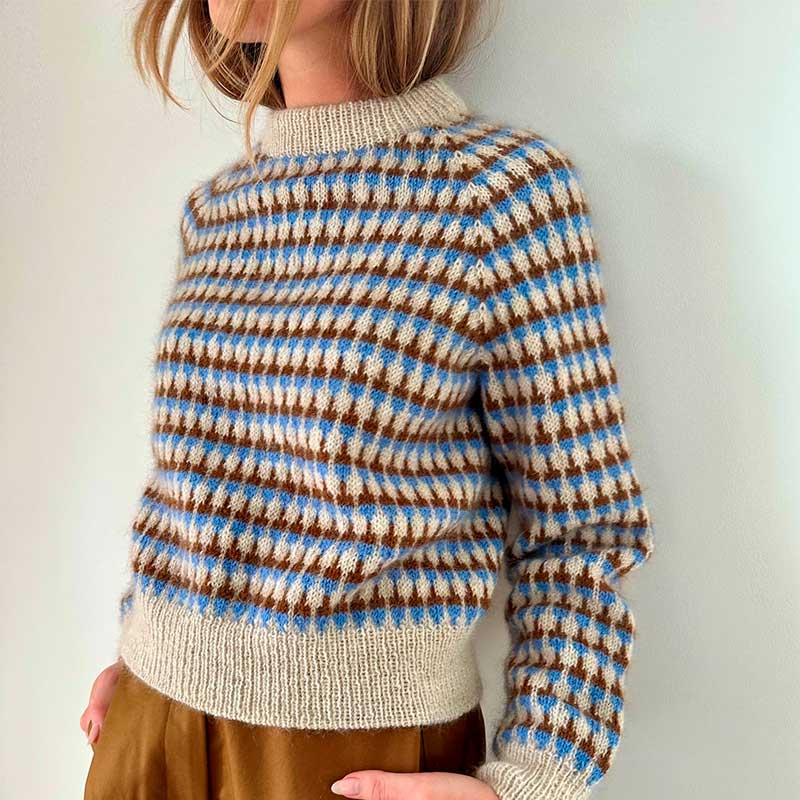 Facet sweater fra Le Knit (Opskrift i fysisk papirudgave)