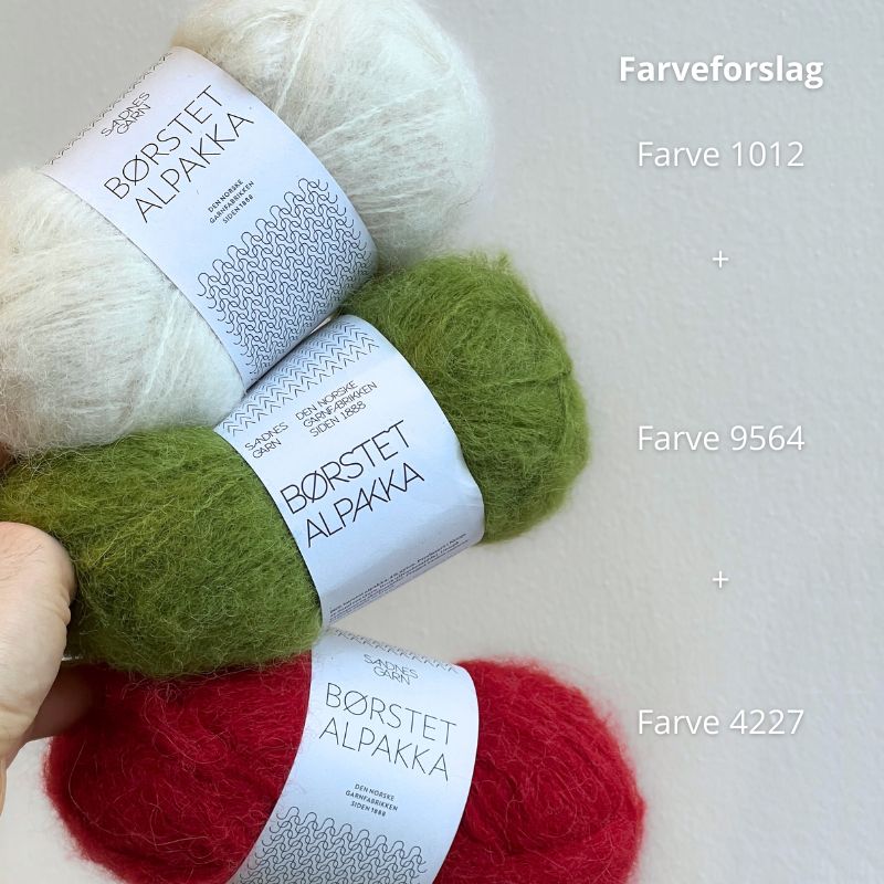 Strikkekit Cherry Sweater fra Le Knit i Børstet Alpakka