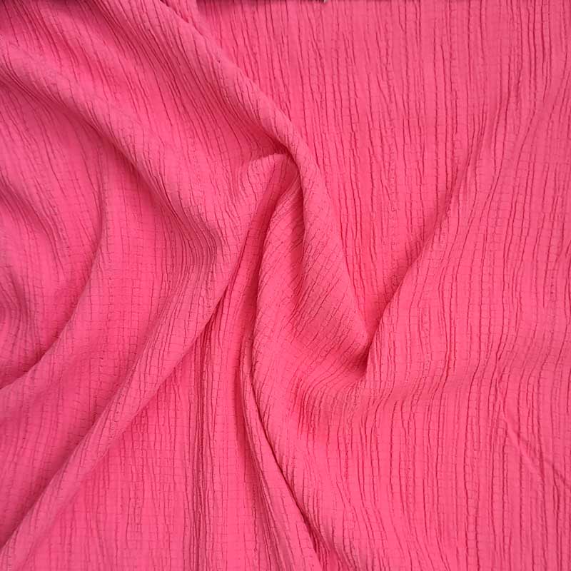 Fast crepet viscose med lidt stræk pink - KreStoffer