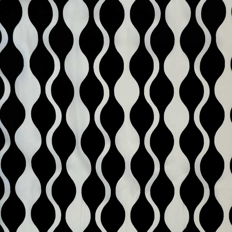 Fast ecovero (viscose) med snoninger, Sort/Ecru - KreStoffer