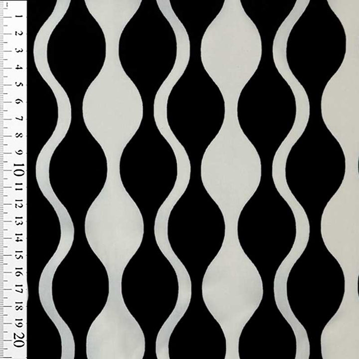 Fast ecovero (viscose) med snoninger Sort/Ecru