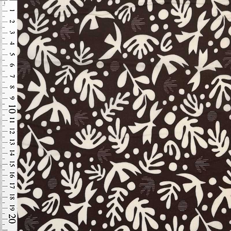 Fast Rayon med Boho Birds Truffle - KreStoffer