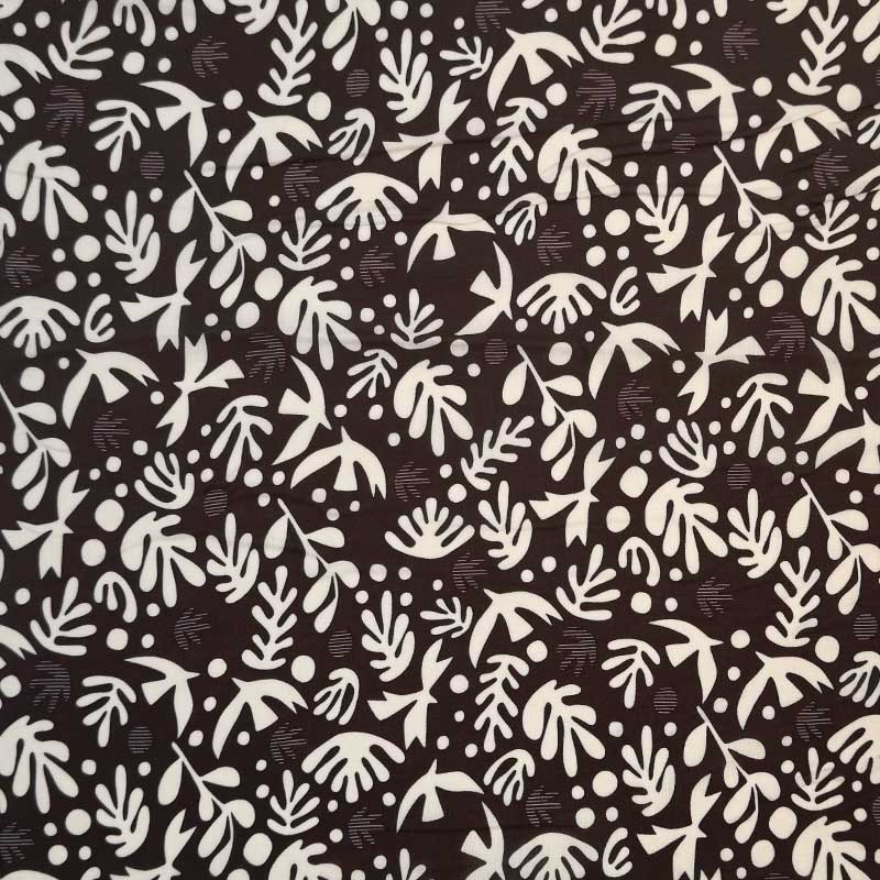 Fast Rayon med Boho Birds Truffle - KreStoffer
