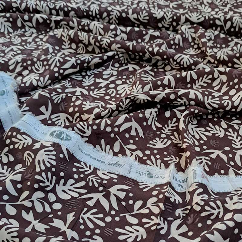 Fast Rayon med Boho Birds Truffle - KreStoffer