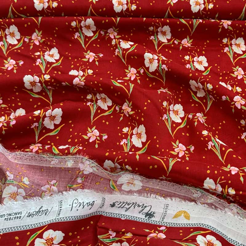 Fast Rayon med Dancing Grace Rouge - KreStoffer