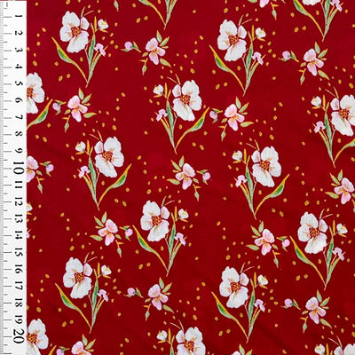 Fast Rayon med Dancing Grace Rouge - KreStoffer