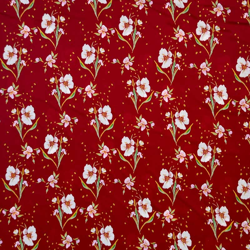 Fast Rayon med Dancing Grace Rouge - KreStoffer
