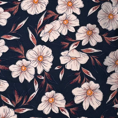 Fast Rayon med tonede blomstrer i skumring - KreStoffer