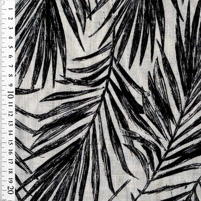 Fast viscose / hør med sorte blade - KreStoffer