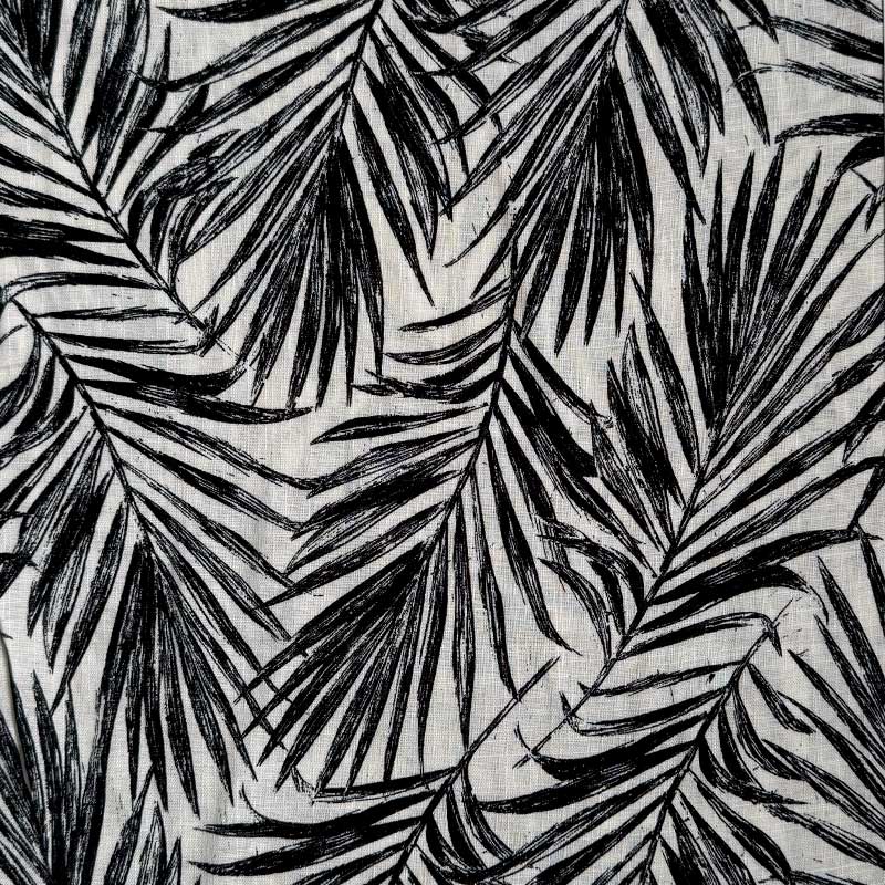 Fast viscose / hør med sorte blade - KreStoffer