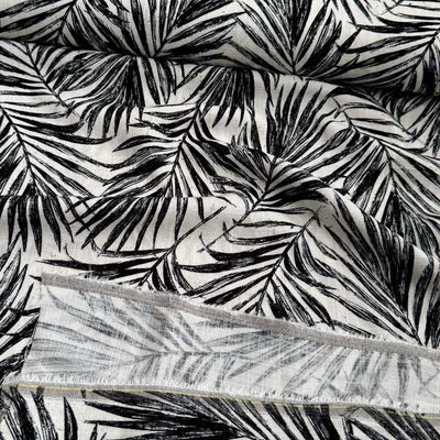 Fast viscose / hør med sorte blade - KreStoffer