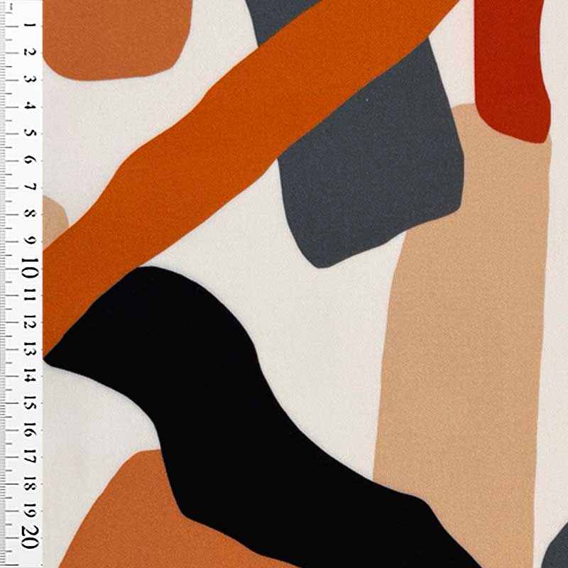 Fast viscose med abstrakt print - KreStoffer