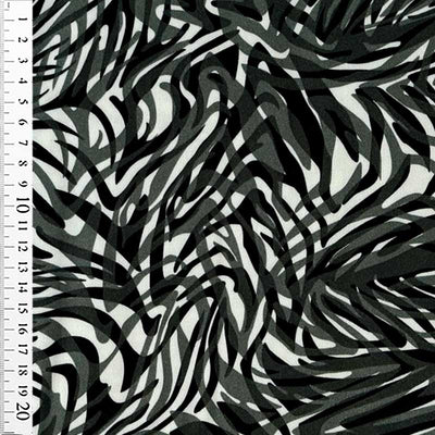 Fast viscose med abstrakt zebra print - KreStoffer