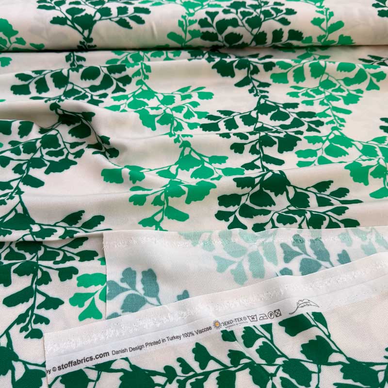 Fast viscose med abstrakte blomstergrene - KreStoffer