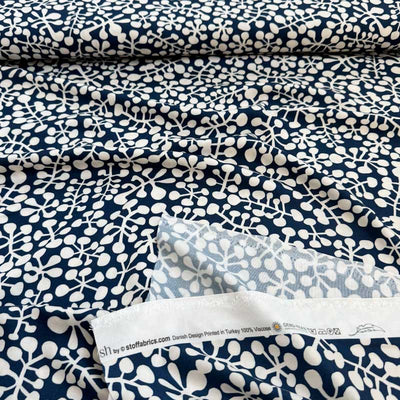 Fast viscose med abstrakte grene - KreStoffer