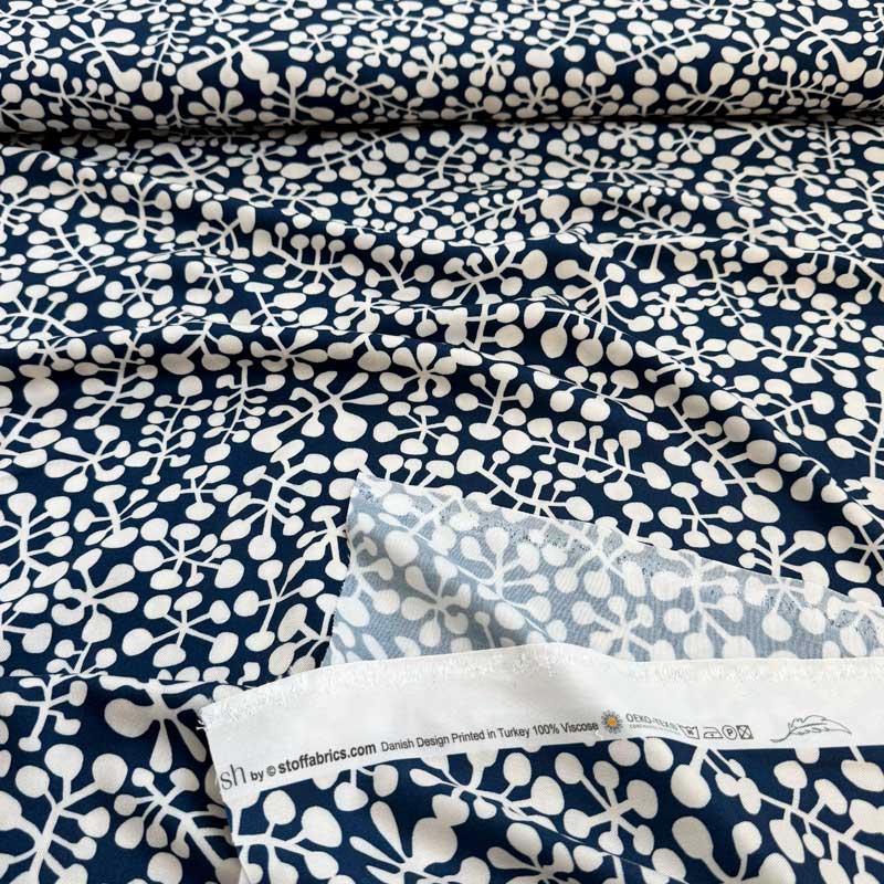 Fast viscose med abstrakte grene - KreStoffer