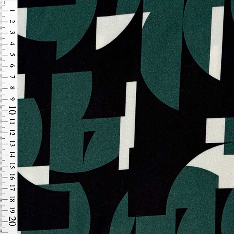 Fast viscose med grafisk print - KreStoffer