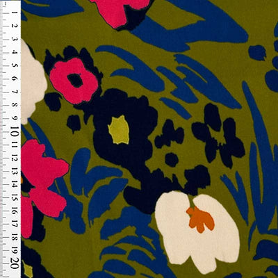 Fast viscose med malede blomster - KreStoffer