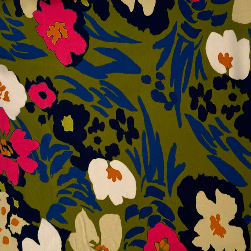 Fast viscose med malede blomster - KreStoffer