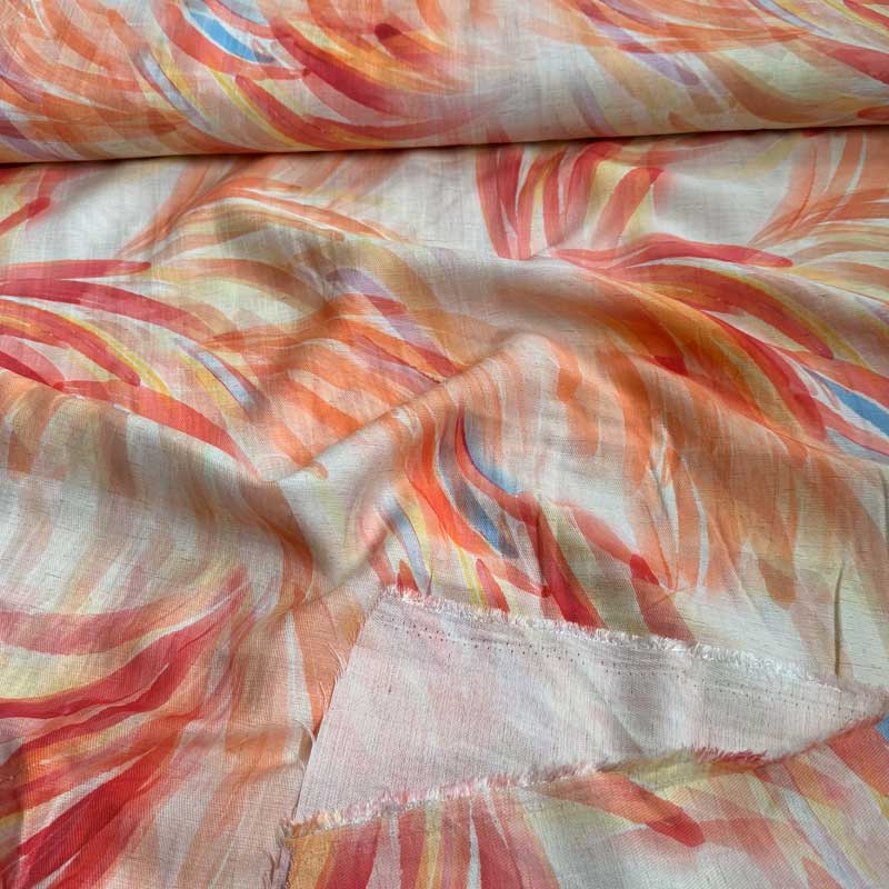 Fast viscose med malede streger - KreStoffer