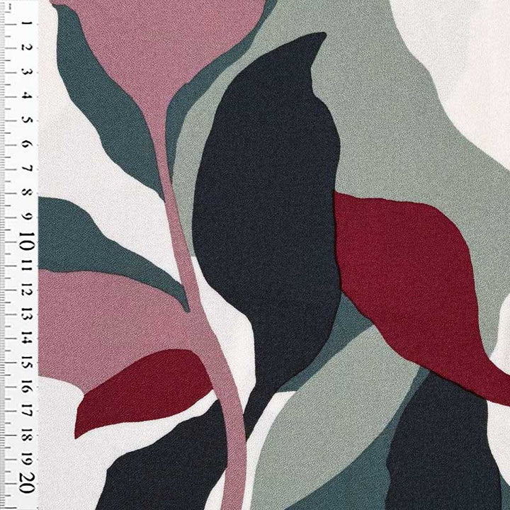 Fast viscose med maleri blomster grøn