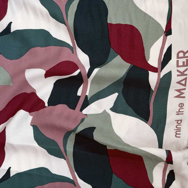 Fast viscose med maleri blomster grøn
