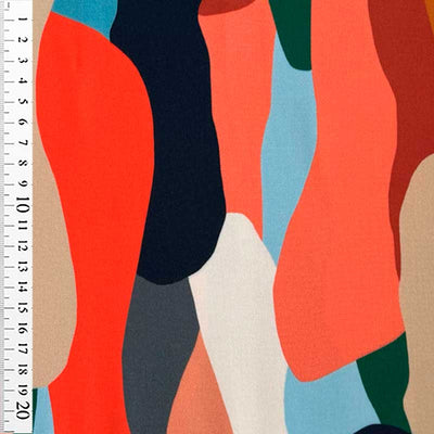 Fast viscose med organisk print - KreStoffer