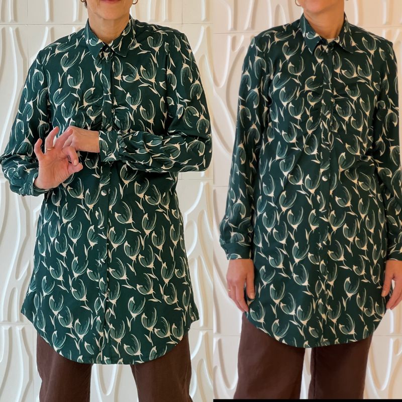 Fast viscose med tegnede blomster - KreStoffer