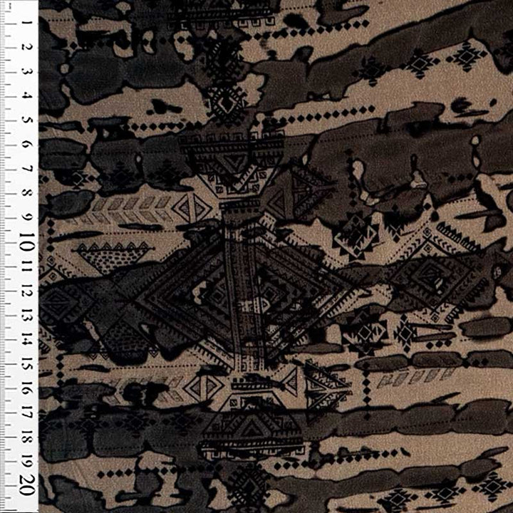 Fast viscose satin med abstrakt mønster