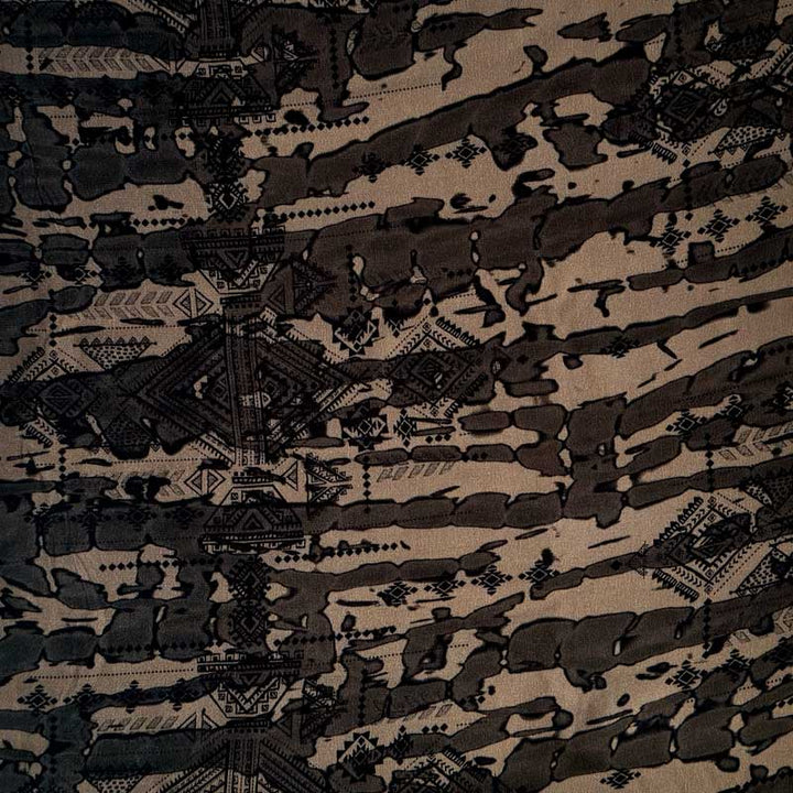 Fast viscose satin med abstrakt mønster