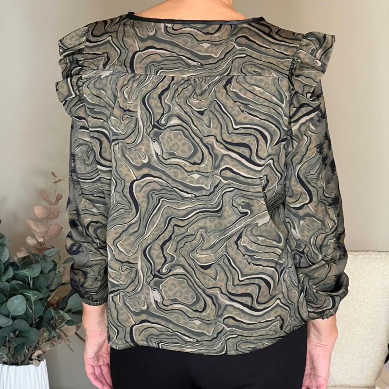 Fast viscose satin med organisk mønster