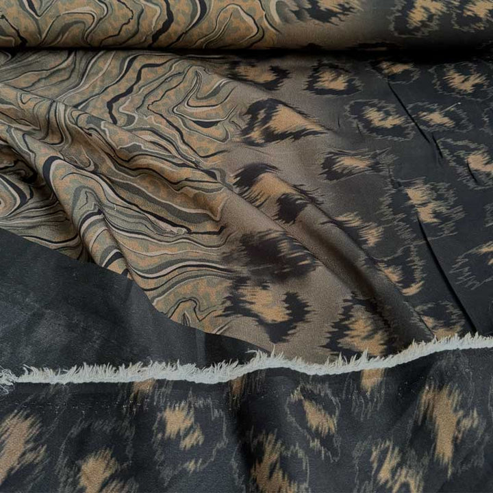 Fast viscose satin med organisk mønster