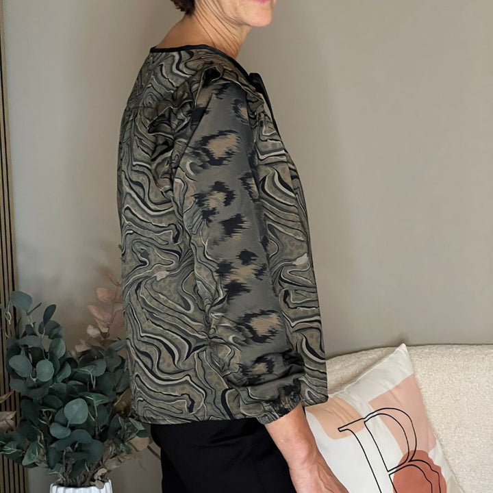 Fast viscose satin med organisk mønster