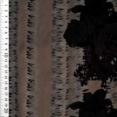 Fast viscose satin med roser i kanten - KreStoffer