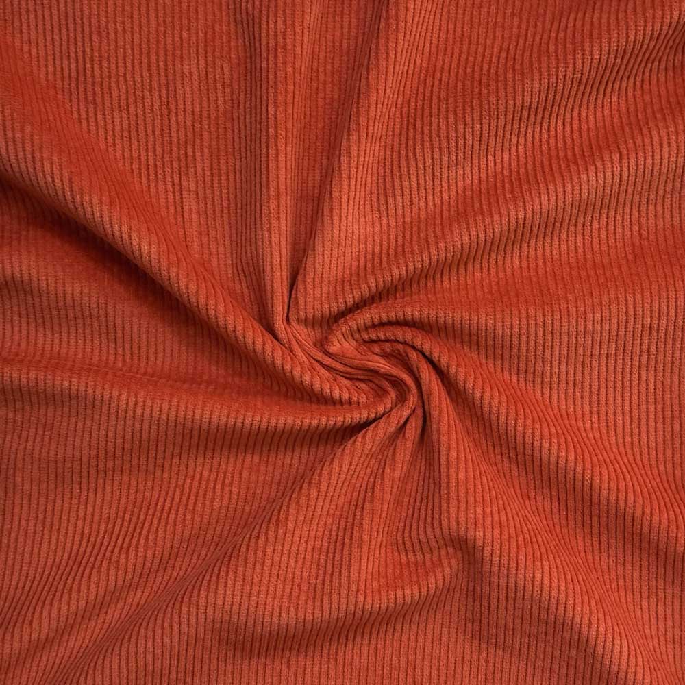 Bredriflet fløjl med stræk orange