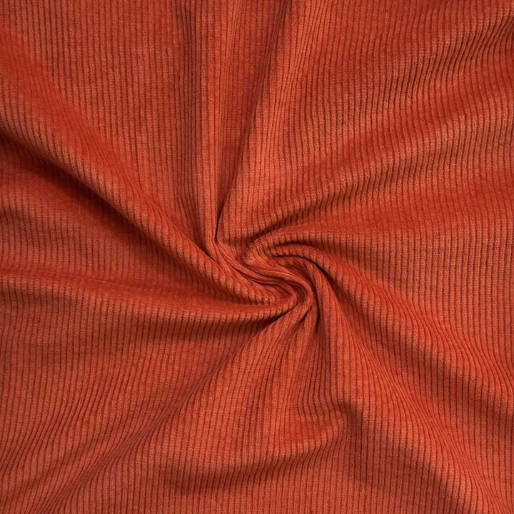 Bredriflet fløjl med stræk orange