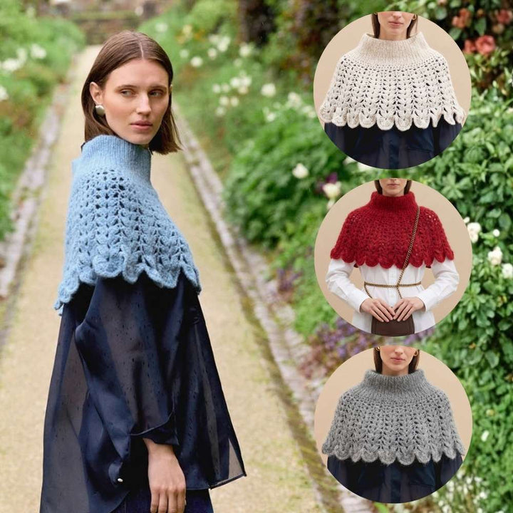 Flowerfield Poncho i KOS garn fra Sandnes Garn