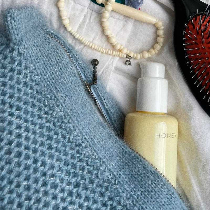 Ubleget foer til stor clutch fra PetiteKnit