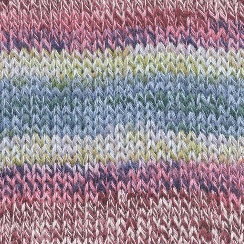Footprints garn fra Lang Yarns Rosa blå grøn mix