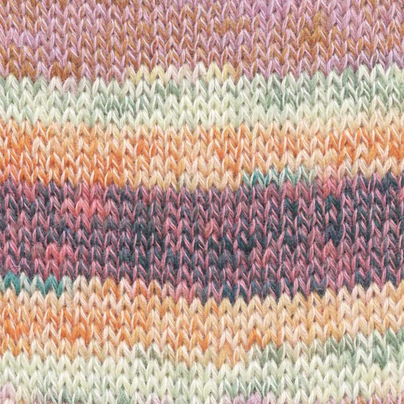 Footprints garn fra Lang Yarns Rosa orange grøn mix